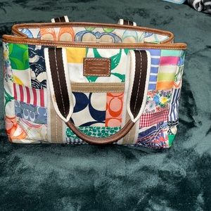 Coach Hampton weekender patchwork handbag purse